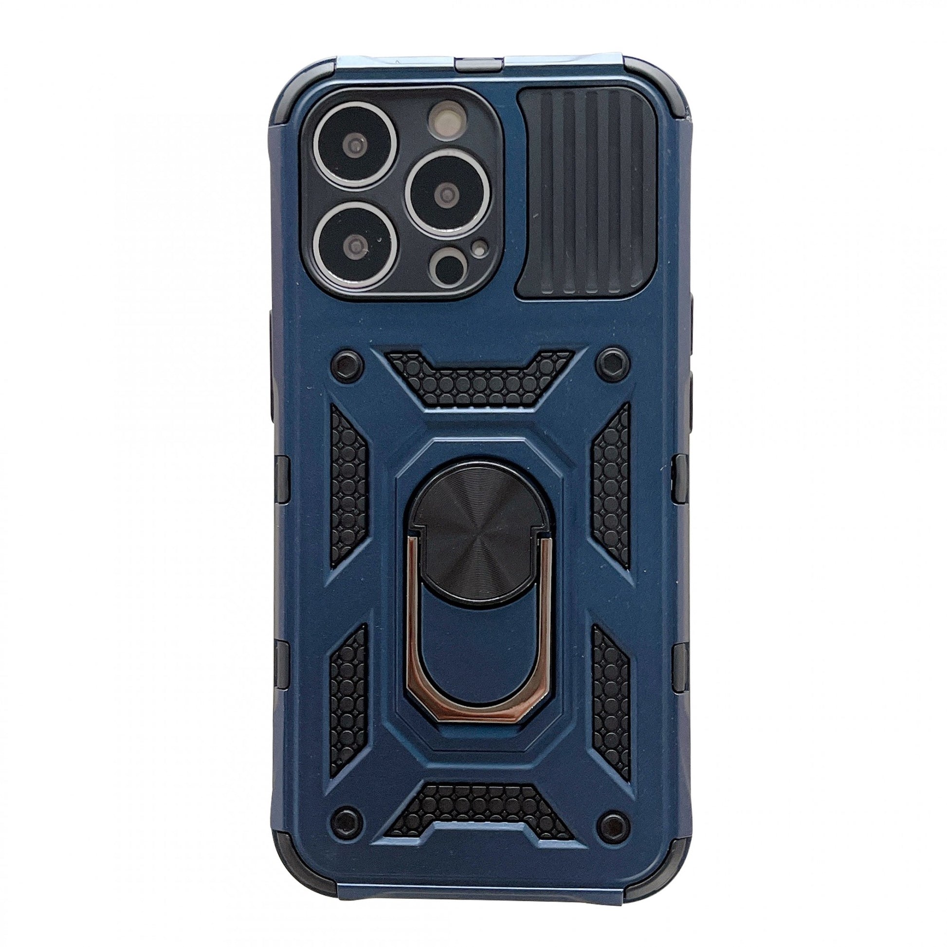 Husa de protectie Flippy compatibila cu Apple iPhone 13 Pro Defender Model 4 cu suport,Albastru-0