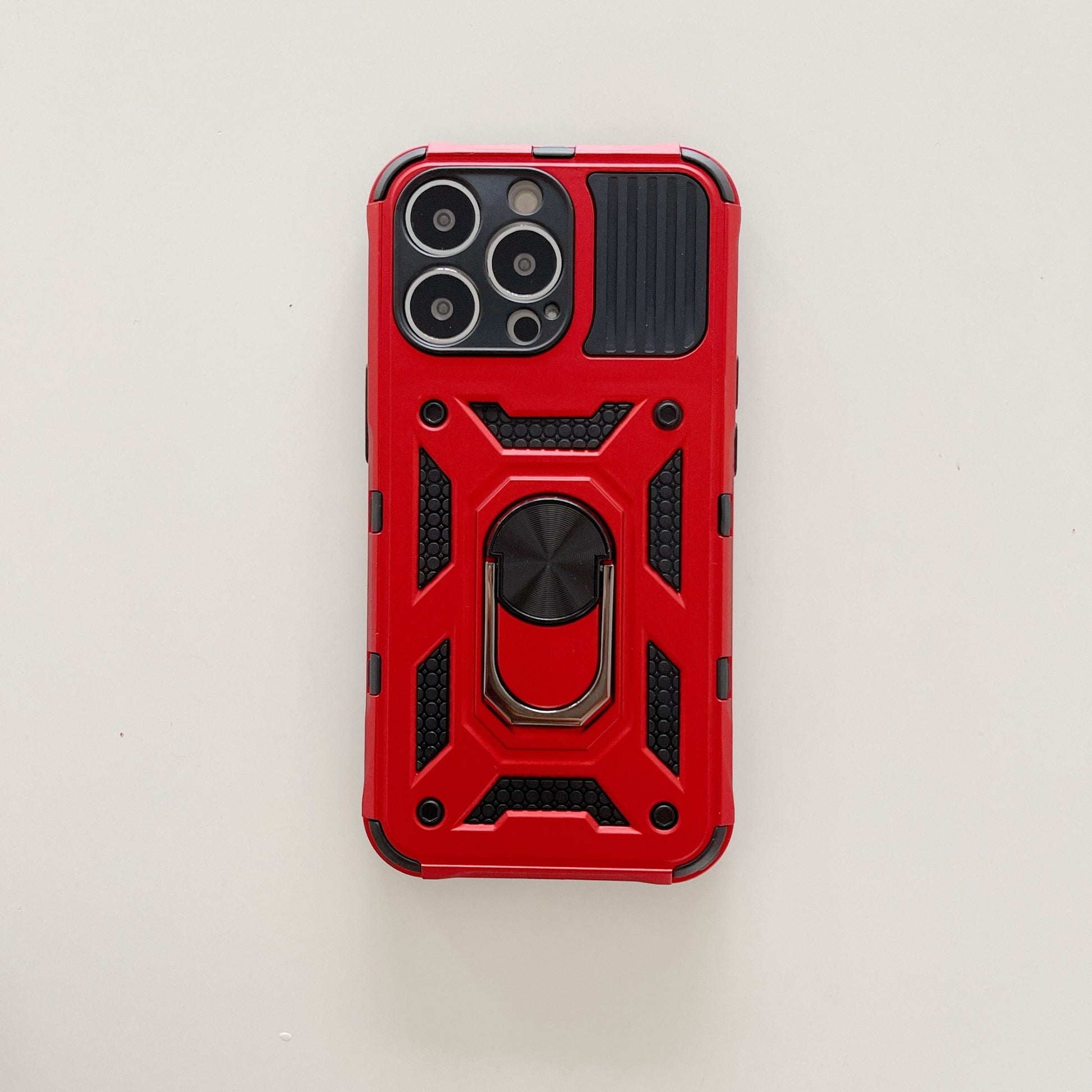 Husa de protectie Flippy compatibila cu Apple iPhone 13 Pro Defender Model 4 cu suport,Rosu-2