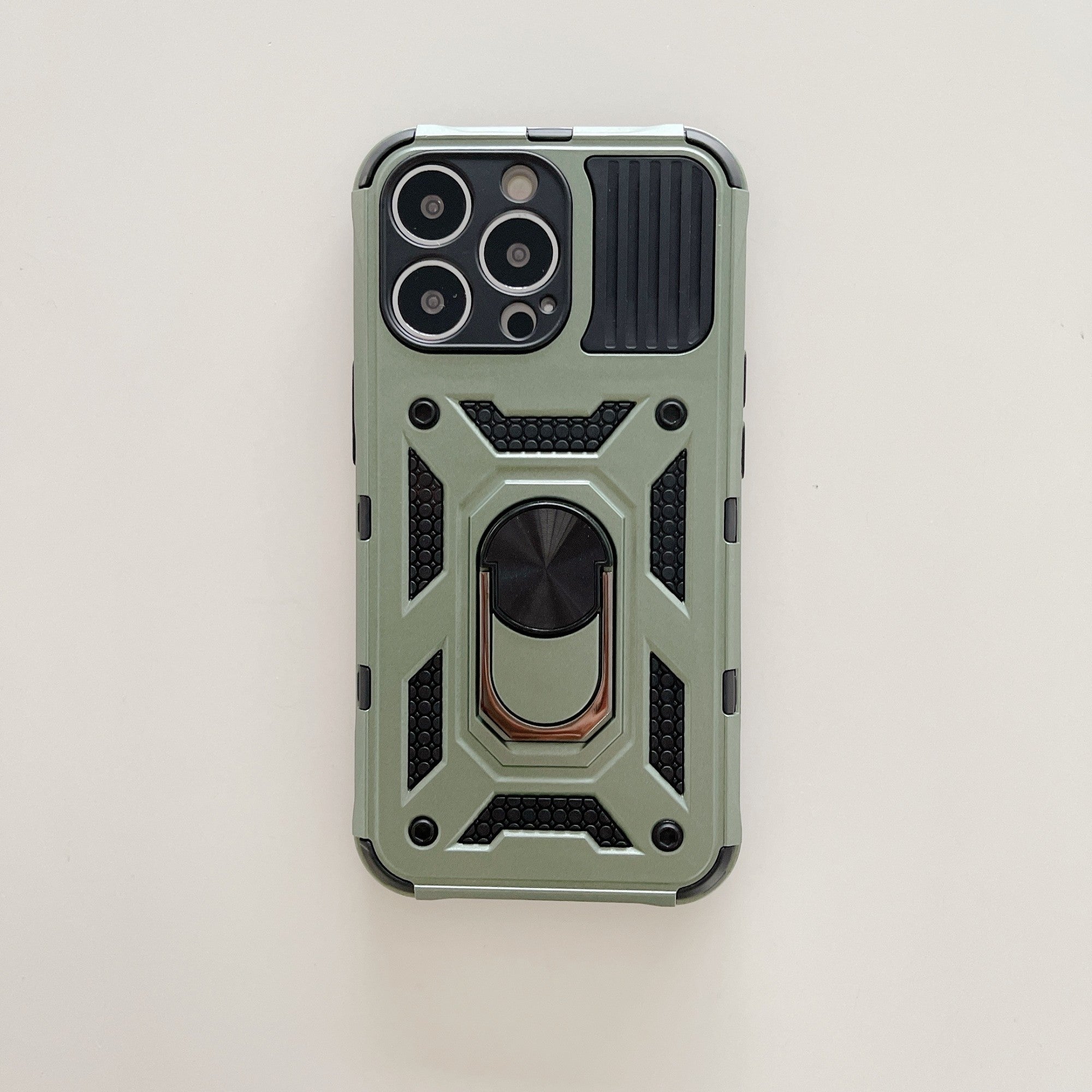 Husa de protectie Flippy compatibila cu Apple iPhone 13 Pro Defender Model 4 cu suport,Verde-2