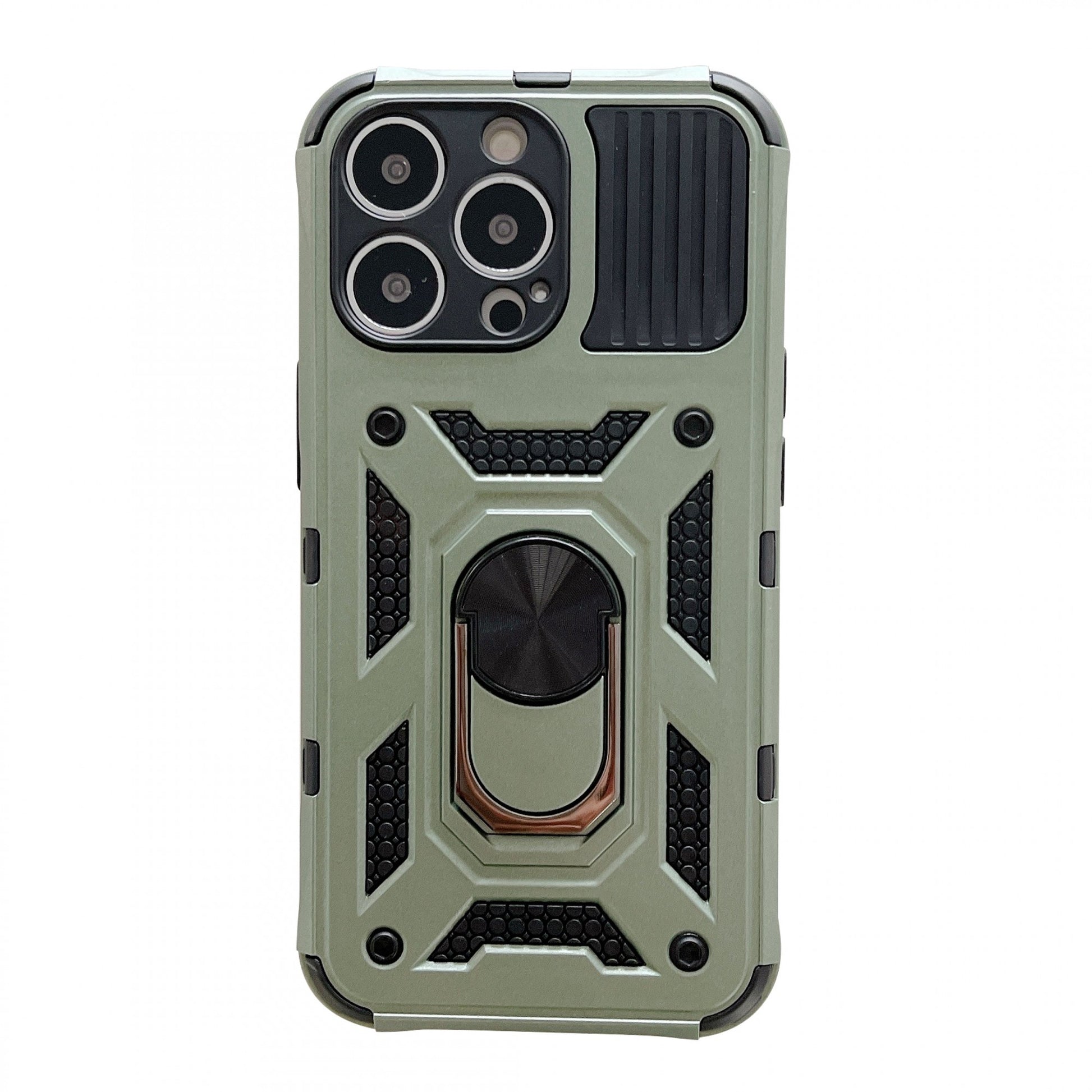 Husa de protectie Flippy compatibila cu Apple iPhone 13 Pro Defender Model 4 cu suport,Verde-0
