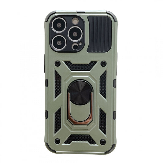 Husa de protectie Flippy compatibila cu Apple iPhone 13 Pro Defender Model 4 cu suport,Verde-0