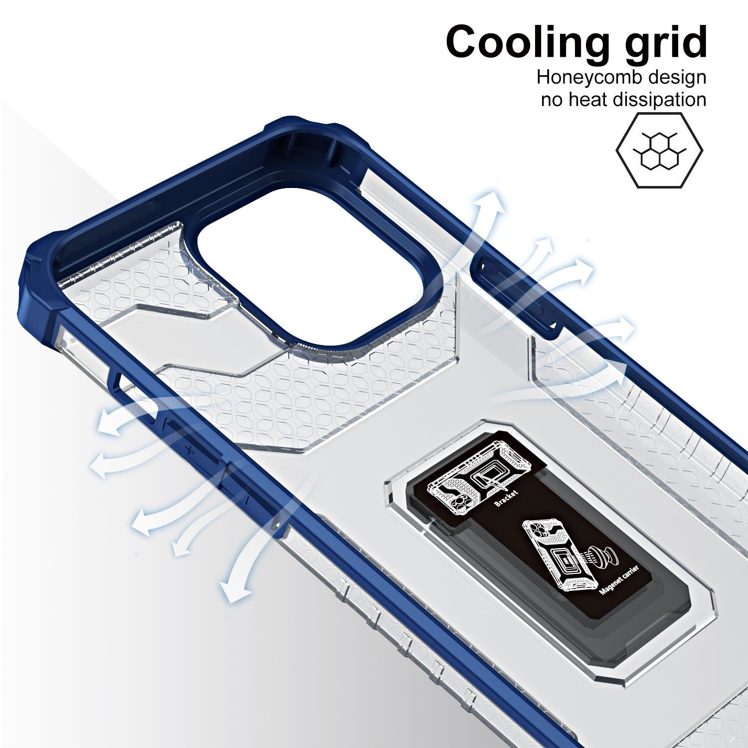 Husa de protectie Flippy compatibila cu Apple iPhone 13 Pro Max Acrylic Armor cu suport Albastru-1