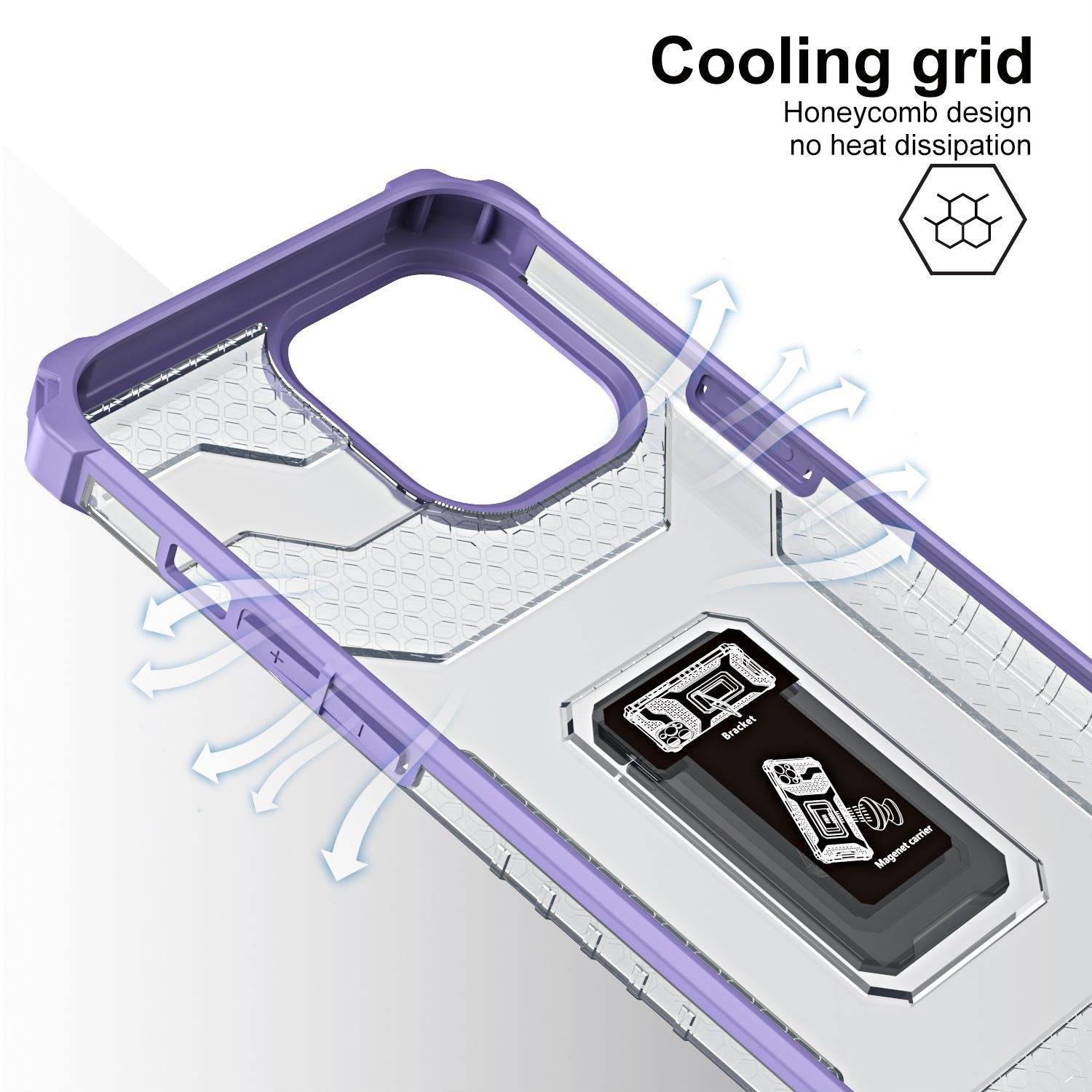 Husa de protectie Flippy compatibila cu Apple iPhone 13 Pro Max Acrylic Armor cu suport Mov-5
