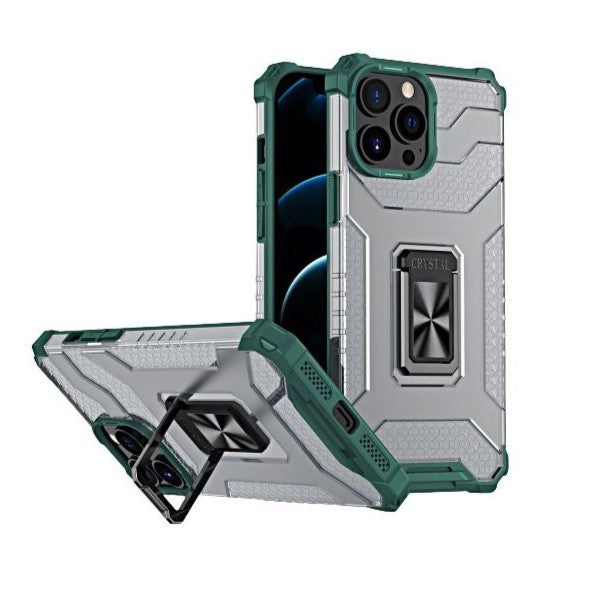 Husa de protectie Flippy compatibila cu Apple iPhone 13 Pro Max Acrylic Armor cu suport Verde Inchis-0