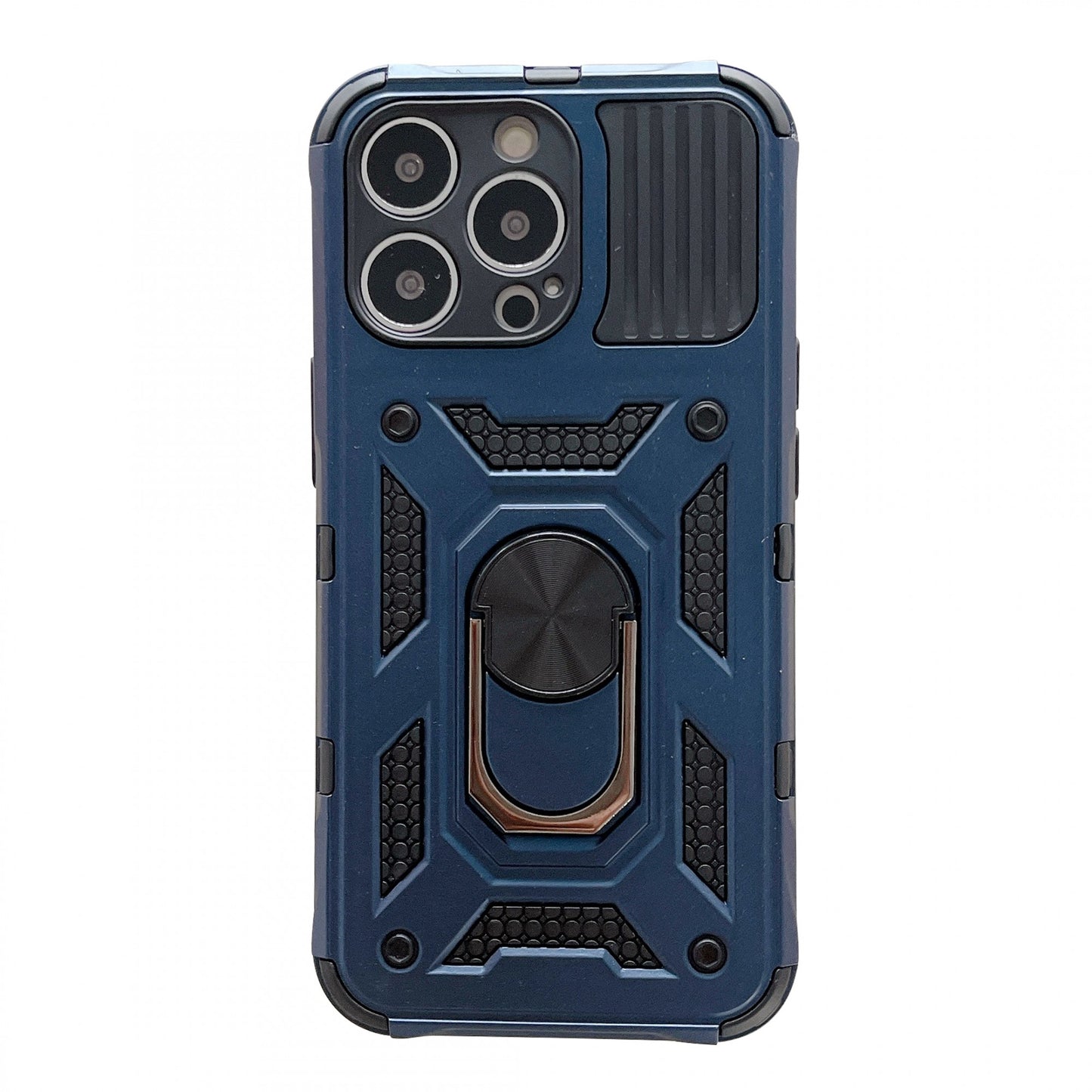 Husa de protectie Flippy compatibila cu Apple iPhone 13 Pro Max Defender Model 4 cu suport,Albastru-0
