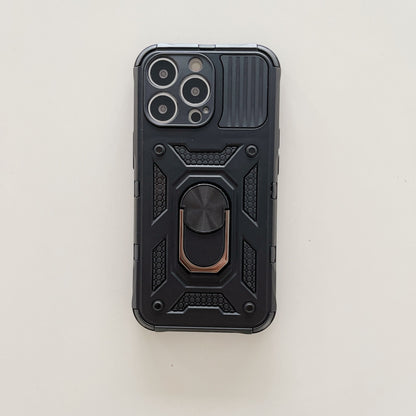 Husa de protectie Flippy compatibila cu Apple iPhone 13 Pro Max Defender Model 4 cu suport,Negru-2