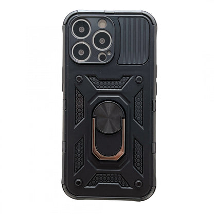Husa de protectie Flippy compatibila cu Apple iPhone 13 Pro Max Defender Model 4 cu suport,Negru-0