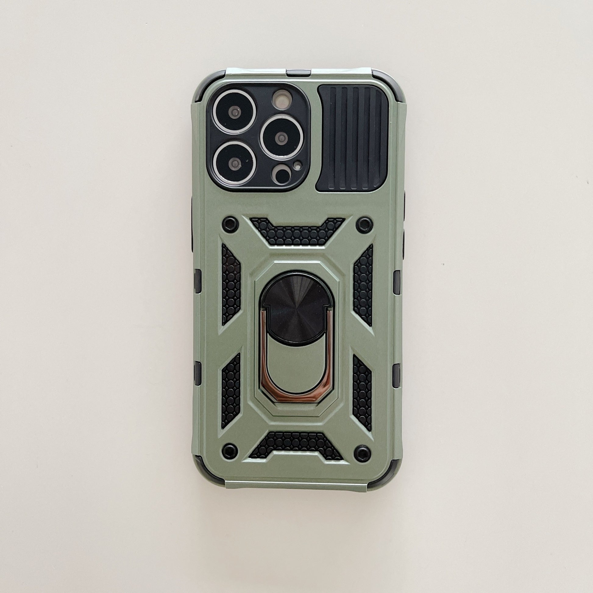 Husa de protectie Flippy compatibila cu Apple iPhone 13 Pro Max Defender Model 4 cu suport,Verde-2