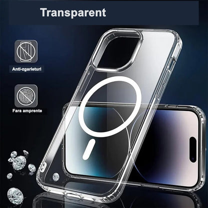 Husa de protectie Flippy compatibila cu Apple iPhone 15, MagSafe Blister, gaura mare camera, transparenta-1