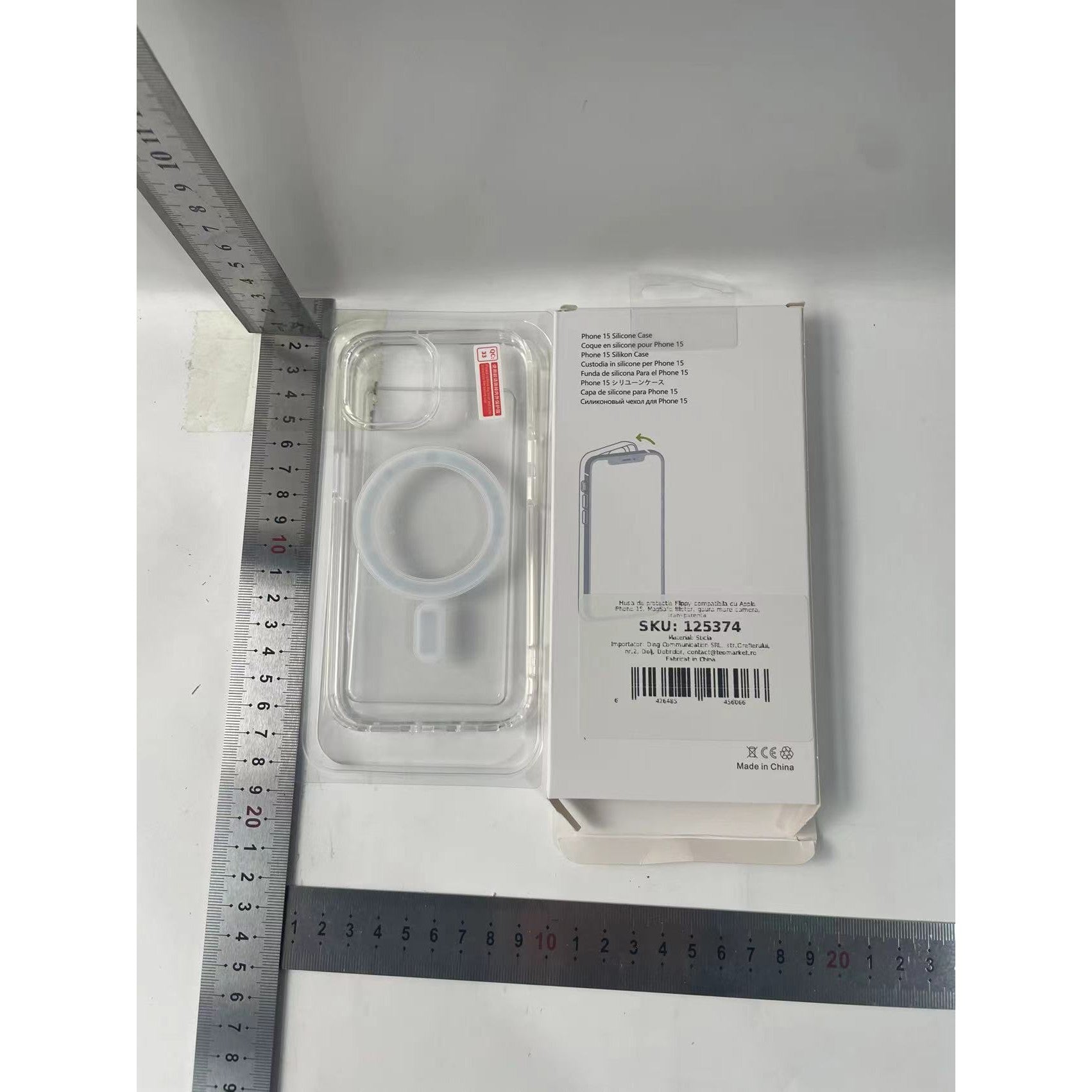 Husa de protectie Flippy compatibila cu Apple iPhone 15, MagSafe Blister, gaura mare camera, transparenta-6