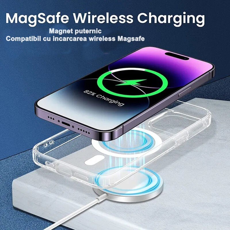 Husa de protectie Flippy compatibila cu Apple iPhone 15 Pro, MagSafe Blister, gaura mare camera, transparenta-2