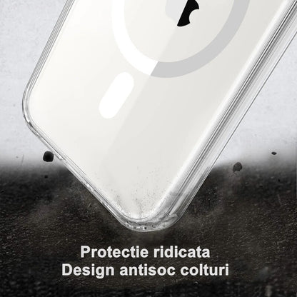 Husa de protectie Flippy compatibila cu Apple iPhone 15 Pro, MagSafe Blister, gaura mare camera, transparenta-4