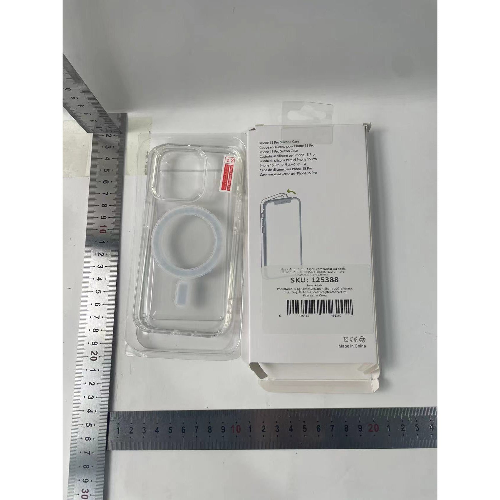 Husa de protectie Flippy compatibila cu Apple iPhone 15 Pro, MagSafe Blister, gaura mare camera, transparenta-6