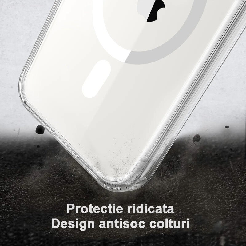Husa de protectie Flippy compatibila cu Apple iPhone 15 Pro Max, MagSafe Blister, gaura mare camera, transparenta-4