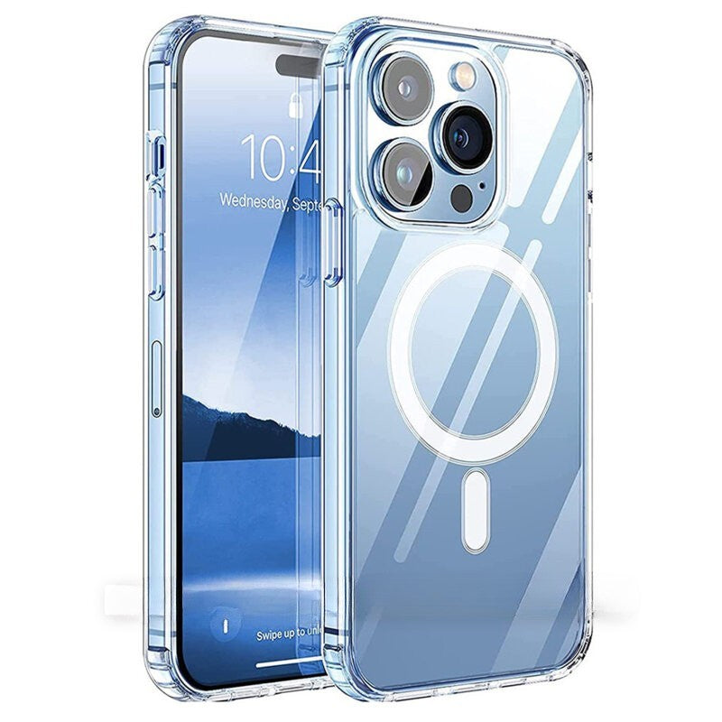 Husa de protectie Flippy compatibila cu Apple iPhone 15 Pro Max, MagSafe Blister, gaura mare camera, transparenta-0