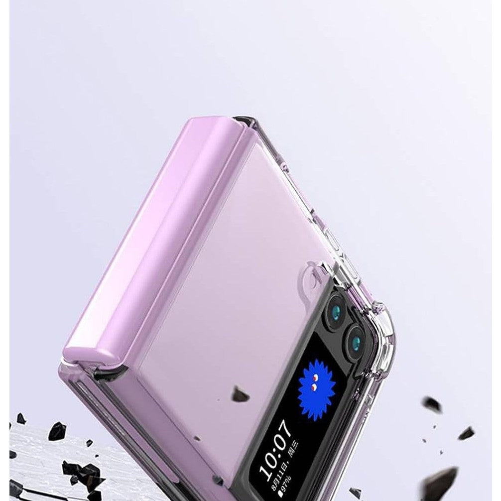 Husa de protectie Flippy compatibila cu Samsung Z Flip 5, MagSafe Blister, gaura mare camera, transparenta-4