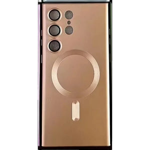 Husa de protectie Flippy, cu incarcare Wireless, Tehnologie Magsafe, pentru  Samsung Galaxy S23 Ultra , Rose Gold-0