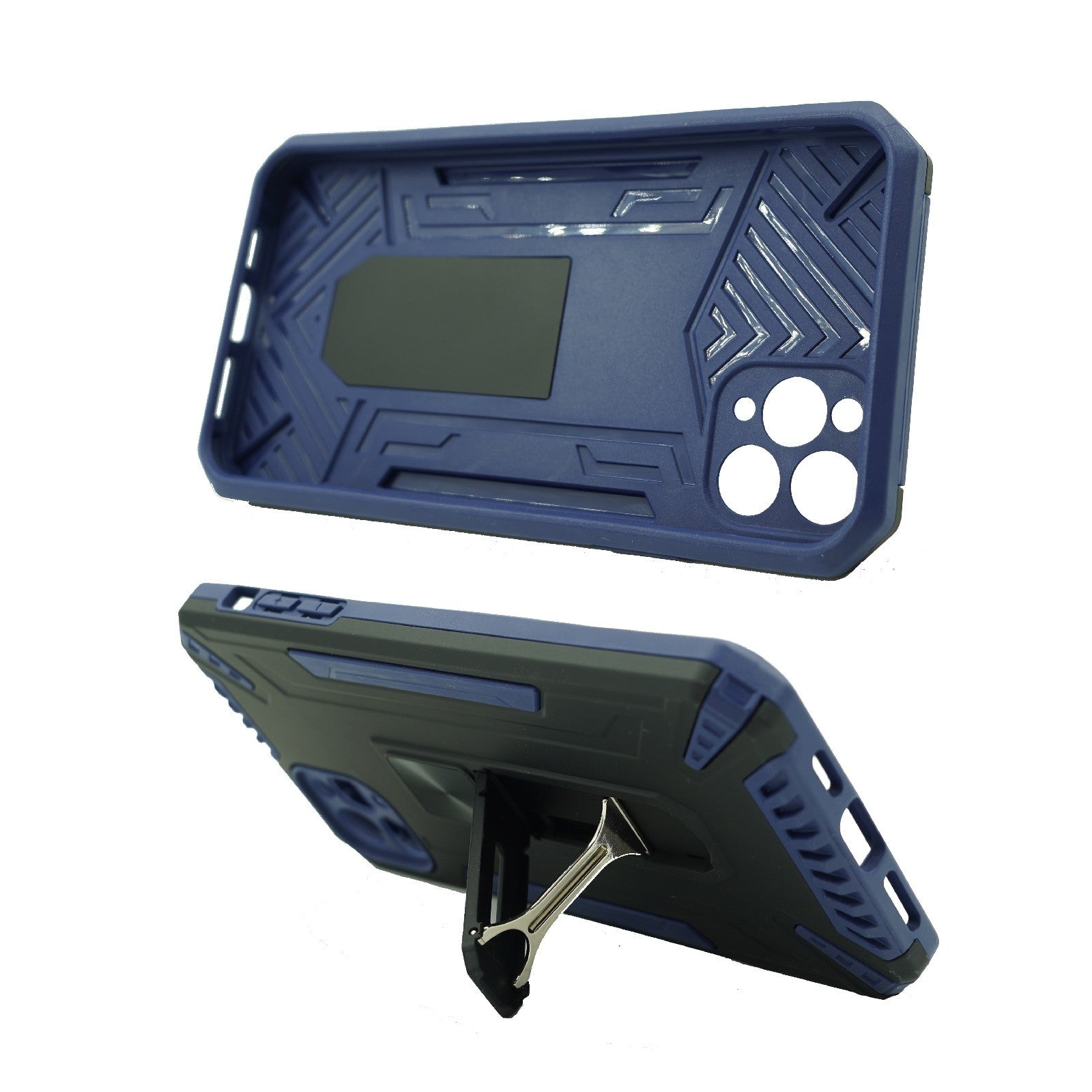 Husa de protectie Flippy pentru Apple iPhone 12 Mini Defender Model 4 cu suport, Albastru inchis-4