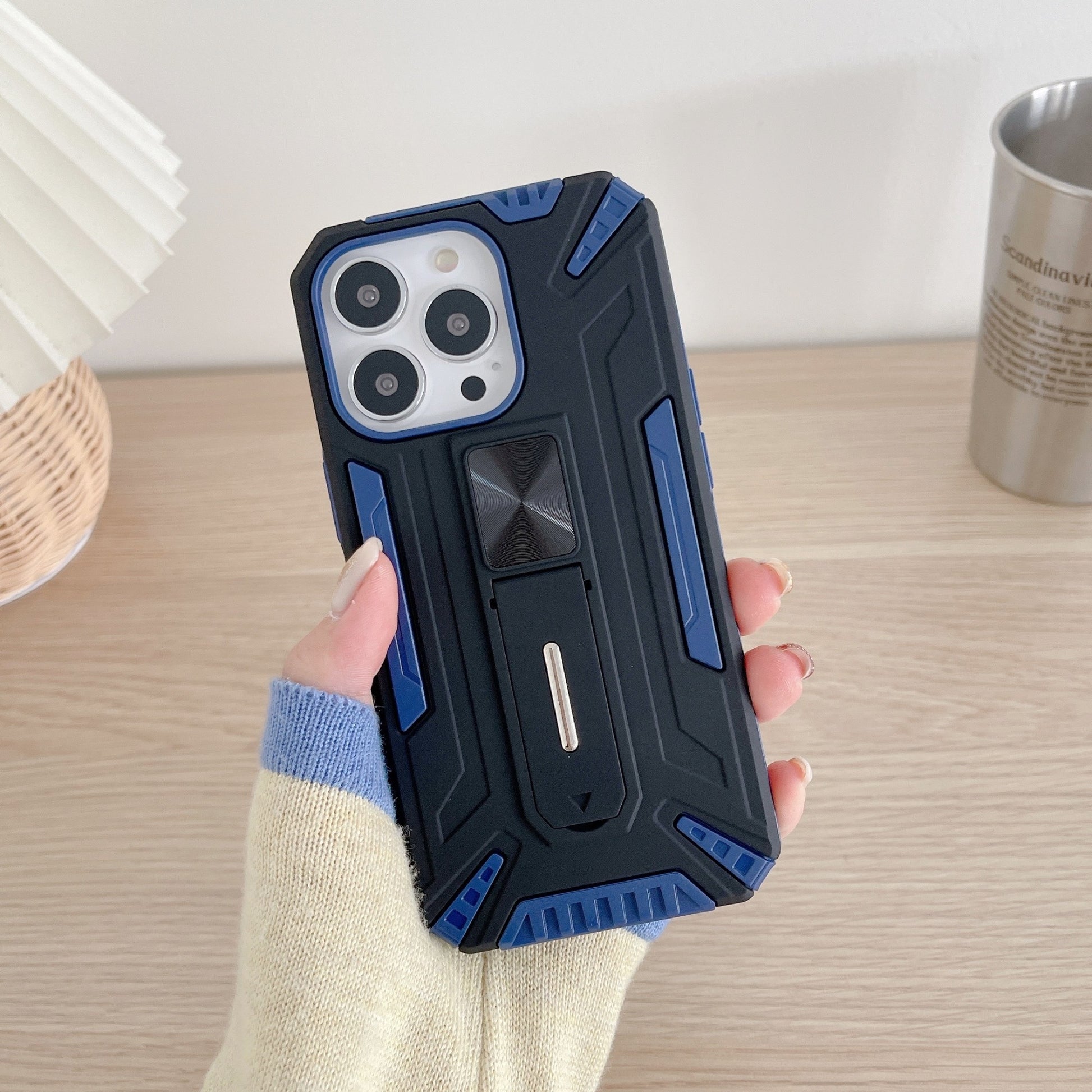 Husa de protectie Flippy pentru Apple iPhone 13 Defender Sergeant Brave cu suport,Albastru-1