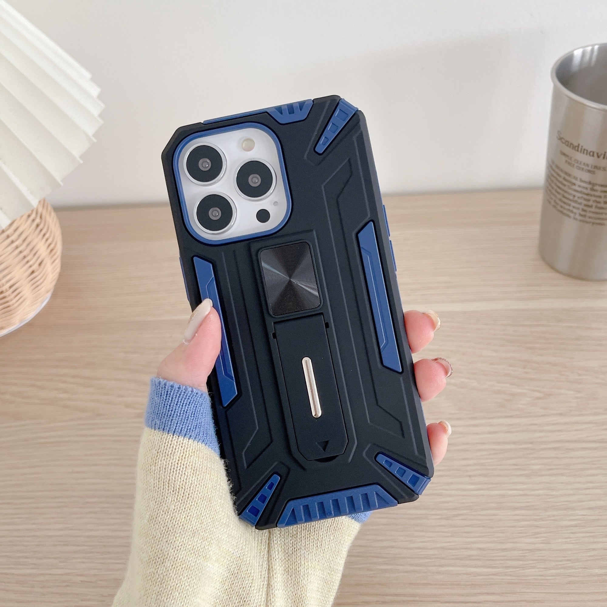 Husa de protectie Flippy pentru Apple iPhone 13 Defender Sergeant Brave cu suport,Albastru-1