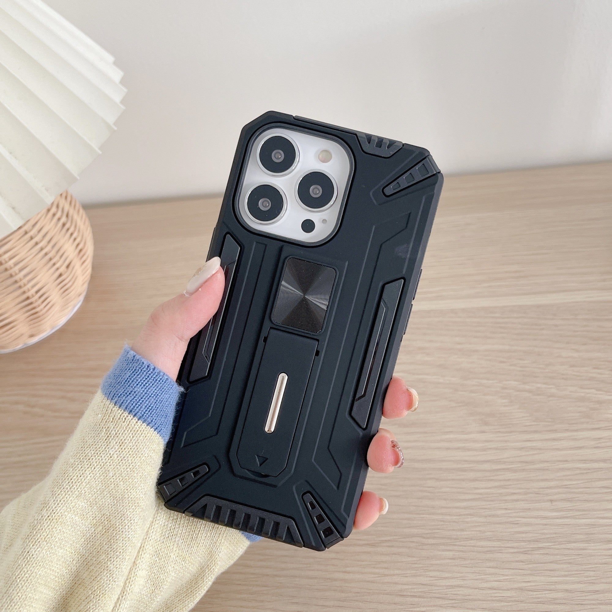 Husa de protectie Flippy pentru Apple iPhone 13 Defender Sergeant Brave cu suport,Negru-1