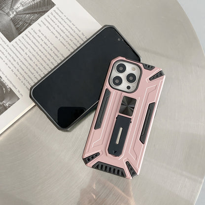Husa de protectie Flippy pentru Apple iPhone 13 Defender Sergeant Brave cu suport,Roz Auriu-3