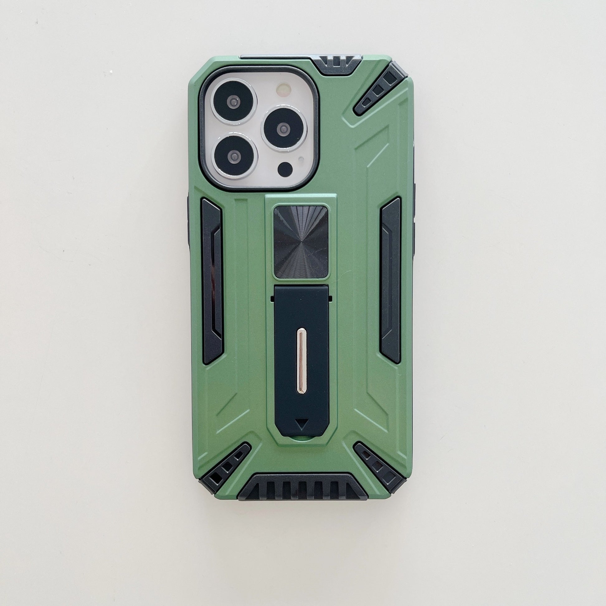 Husa de protectie Flippy pentru Apple iPhone 13 Pro, Defender Sergeant Brave cu suport, Verde-1