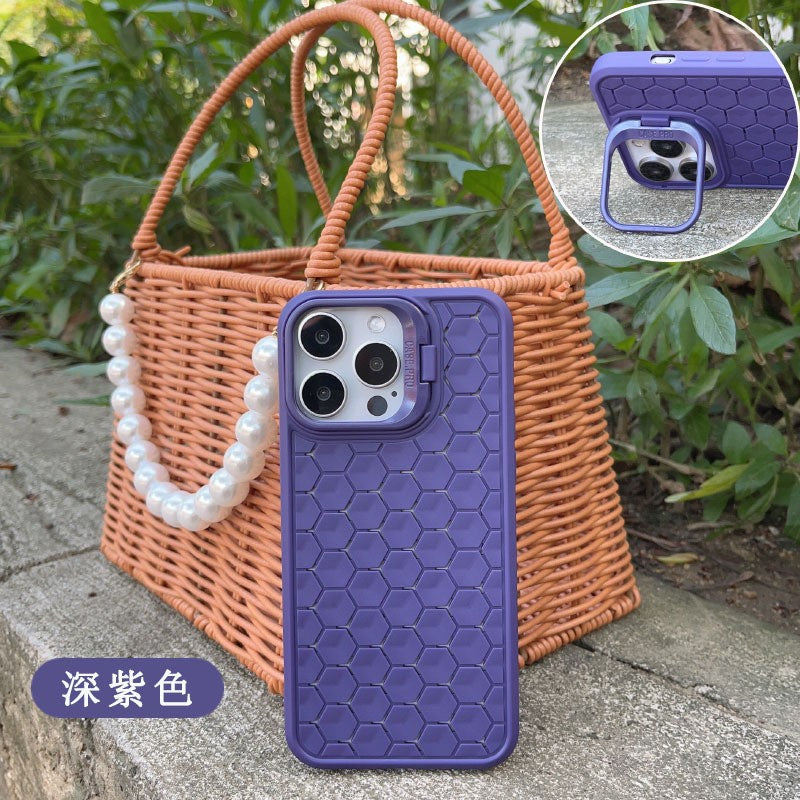 Husa de Protectie, Flippy, pentru Apple iPhone 15, 3D Cube, cu Inel, din TPU, Mov-0