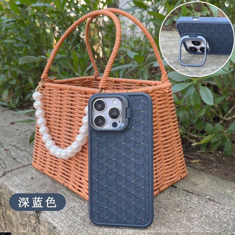 Husa de Protectie, Flippy, pentru Apple iPhone 15 Plus, 3D Cube, cu Inel, din TPU, Albastru-0