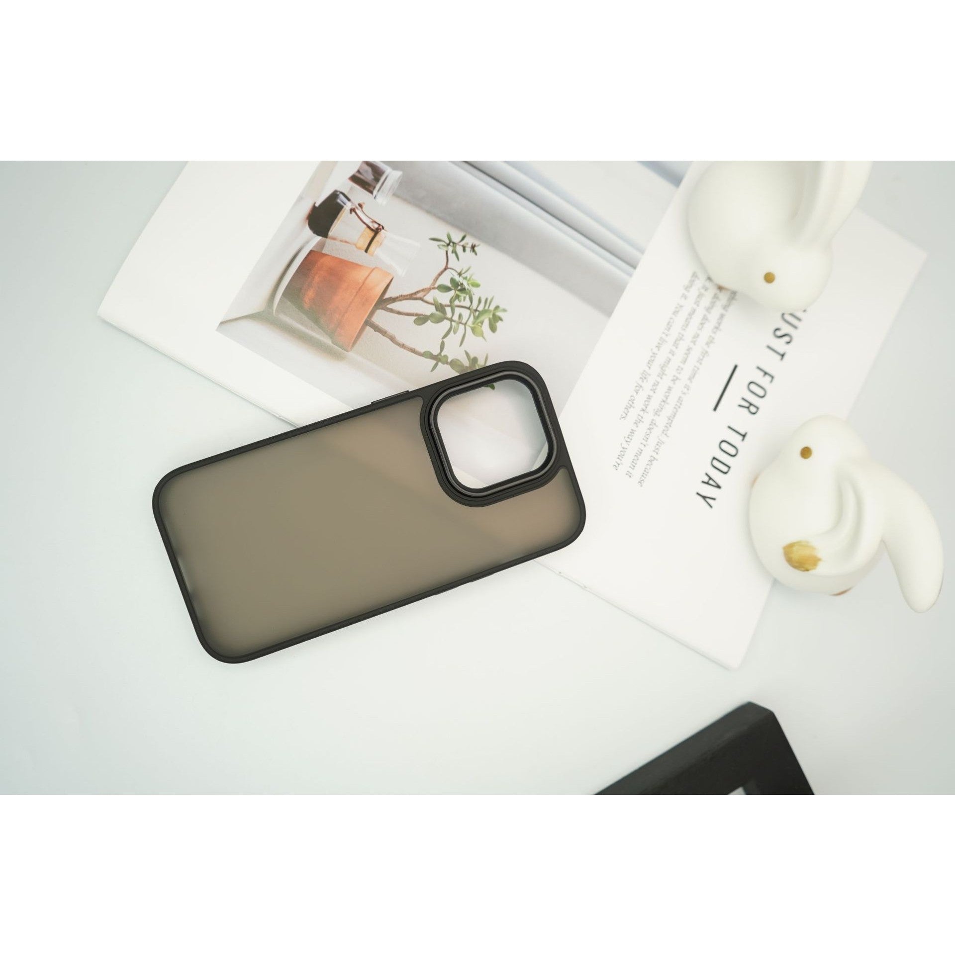 Husa de Protectie, Flippy, pentru iPhone 15 Plus, Satin Matte, din PC, Negru-0