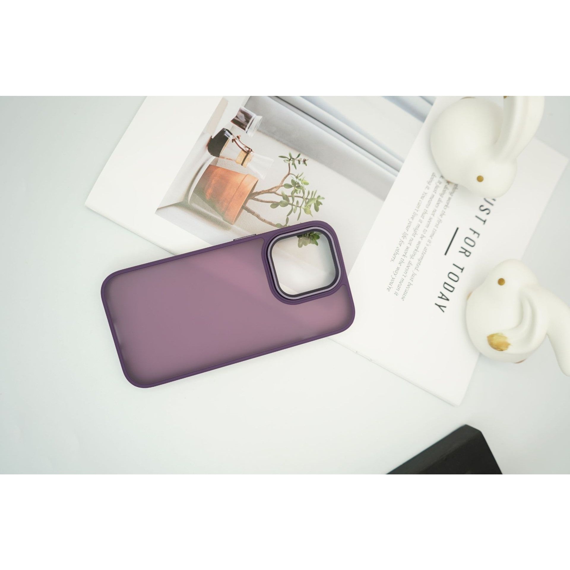 Husa de Protectie, Flippy, pentru iPhone 15 Pro, Satin Matte, din PC, Mov-0