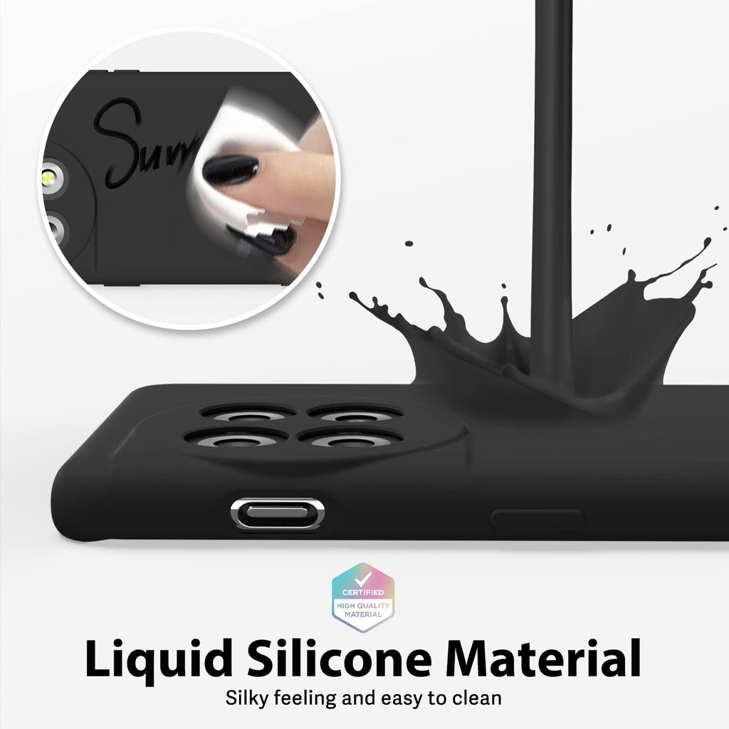 Husa de Protectie, Flippy, pentru OnePlus 11 5G, Liquid Silicone, cu Microfibra pe Interior, Protectie Antisoc, Compatibil Incarcare Wireless, Negru-3