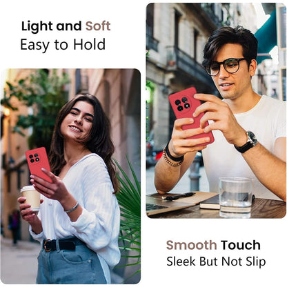 Husa de Protectie, Flippy, pentru OnePlus 11 5G, Liquid Silicone, cu Microfibra pe Interior, Protectie Antisoc, Compatibil Incarcare Wireless, Rosu-1