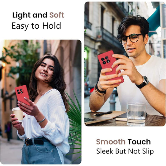 Husa de Protectie, Flippy, pentru OnePlus 11 5G, Liquid Silicone, cu Microfibra pe Interior, Protectie Antisoc, Compatibil Incarcare Wireless, Rosu-1