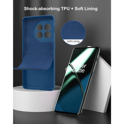 Husa de Protectie, Flippy, pentru OnePlus 11 5G, Liquid Silicone, cu Microfibra pe Interior, Protectie Antisoc, Compatibil Incarcare Wireless, Albastru-4