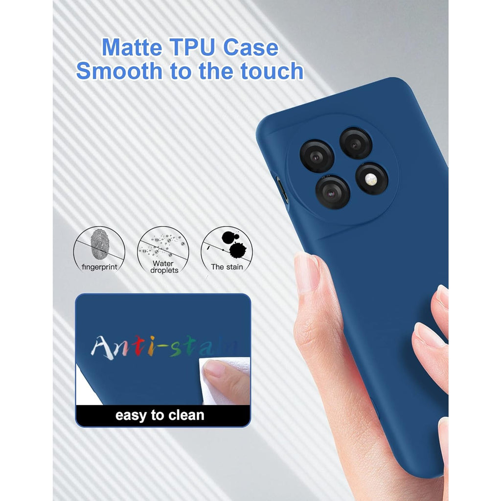 Husa de Protectie, Flippy, pentru OnePlus 11 5G, Liquid Silicone, cu Microfibra pe Interior, Protectie Antisoc, Compatibil Incarcare Wireless, Albastru-5
