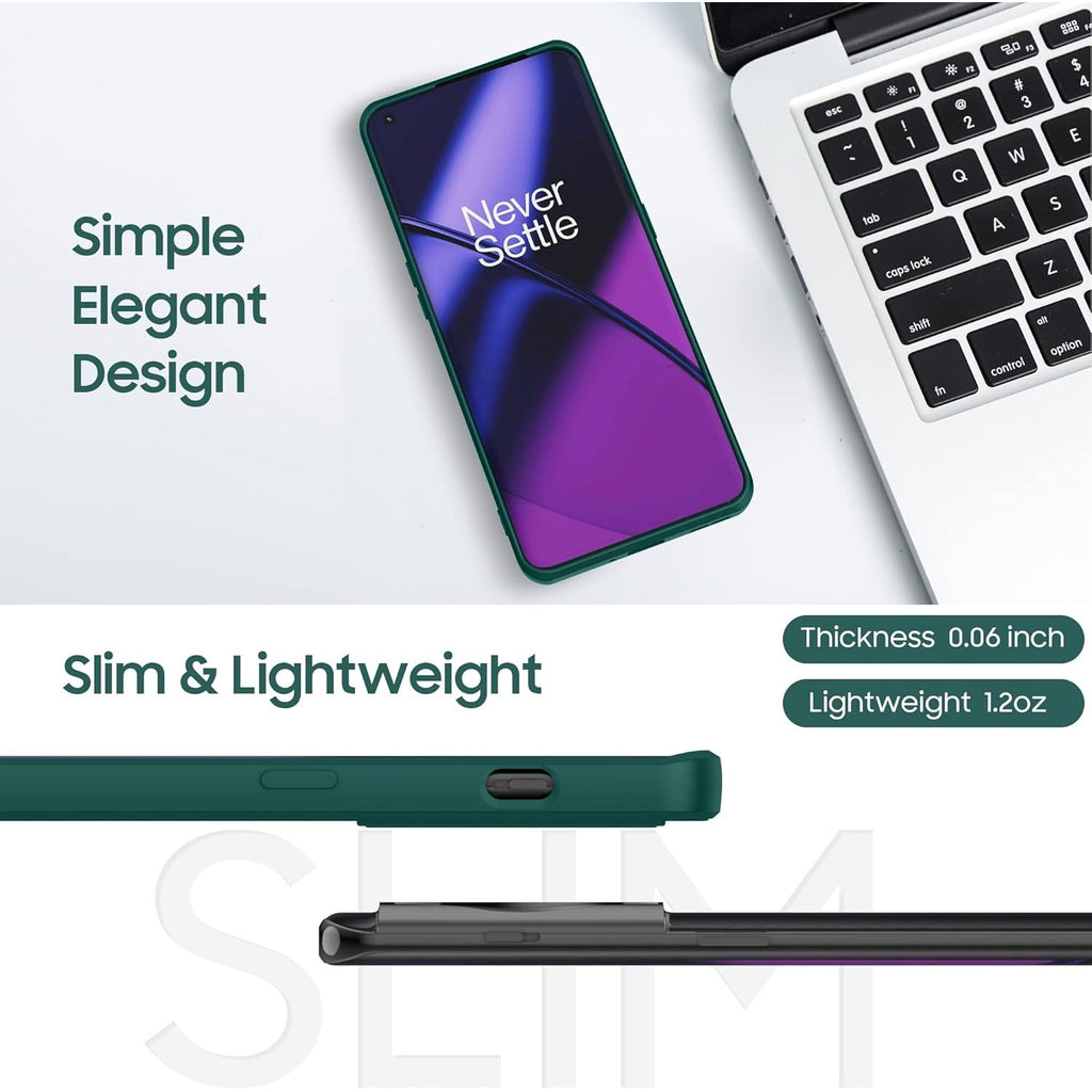 Husa de Protectie, Flippy, pentru OnePlus 11 5G, Liquid Silicone, cu Microfibra pe Interior, Protectie Antisoc, Compatibil Incarcare Wireless, Verde-2