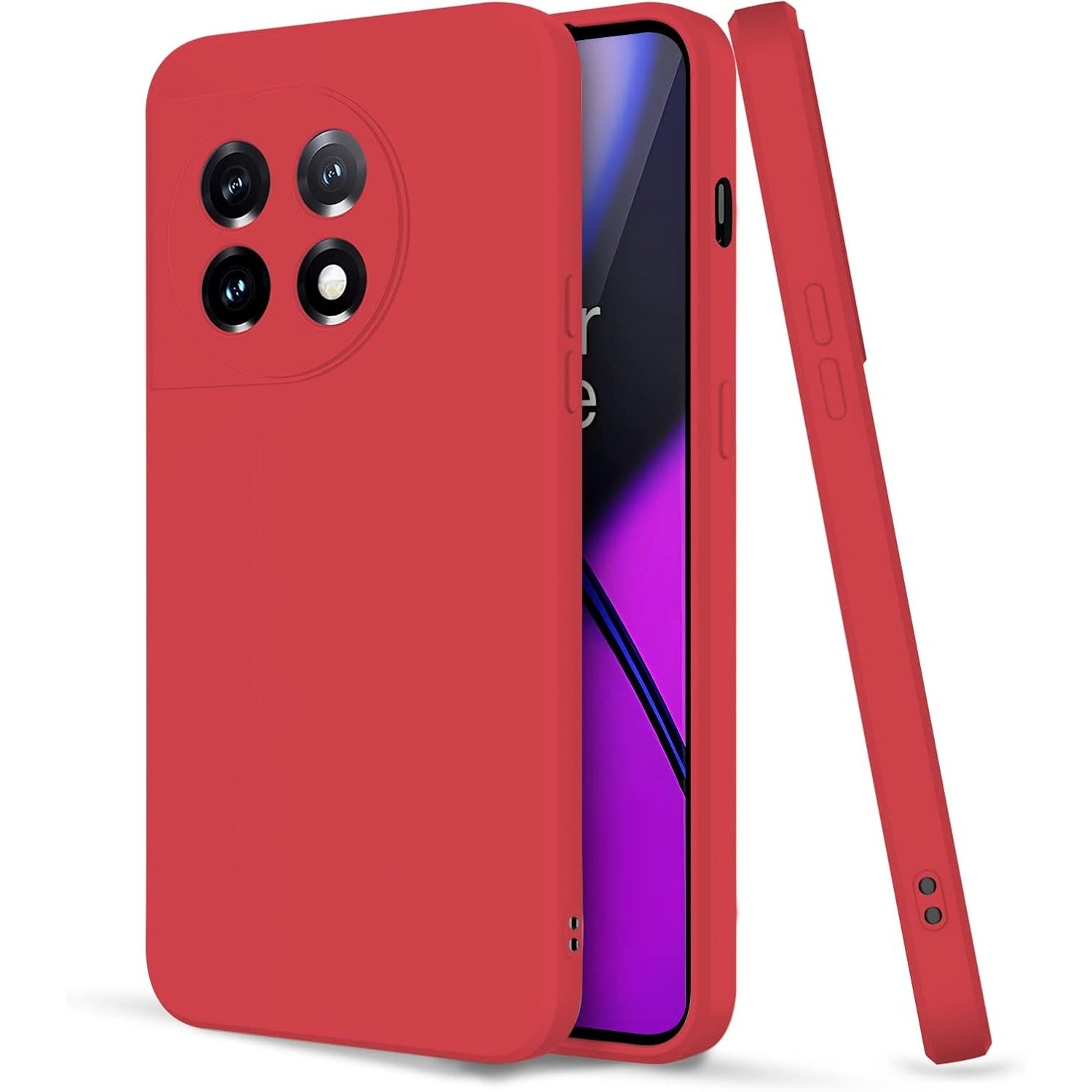 Husa de Protectie, Flippy, pentru OnePlus 11 5G, Liquid Silicone, cu Microfibra pe Interior, Protectie Antisoc, Compatibil Incarcare Wireless, Rosu-0