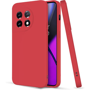 Husa de Protectie, Flippy, pentru OnePlus 11 5G, Liquid Silicone, cu Microfibra pe Interior, Protectie Antisoc, Compatibil Incarcare Wireless, Rosu-0