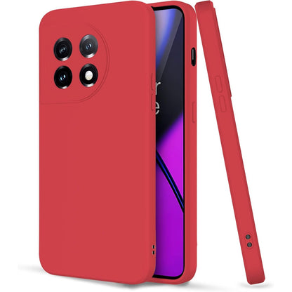Husa de Protectie, Flippy, pentru OnePlus 11 5G, Liquid Silicone, cu Microfibra pe Interior, Protectie Antisoc, Compatibil Incarcare Wireless, Rosu-0
