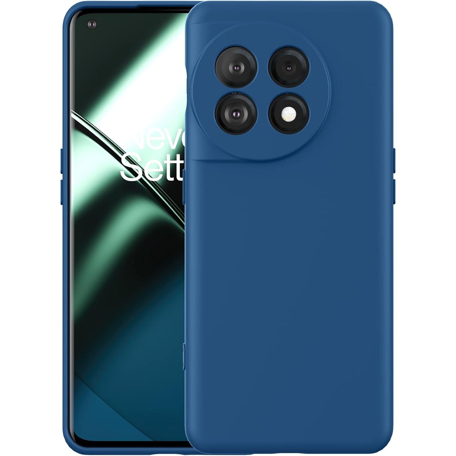 Husa de Protectie, Flippy, pentru OnePlus 11 5G, Liquid Silicone, cu Microfibra pe Interior, Protectie Antisoc, Compatibil Incarcare Wireless, Albastru-0