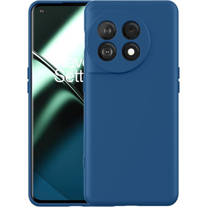 Husa de Protectie, Flippy, pentru OnePlus 11 5G, Liquid Silicone, cu Microfibra pe Interior, Protectie Antisoc, Compatibil Incarcare Wireless, Albastru-0