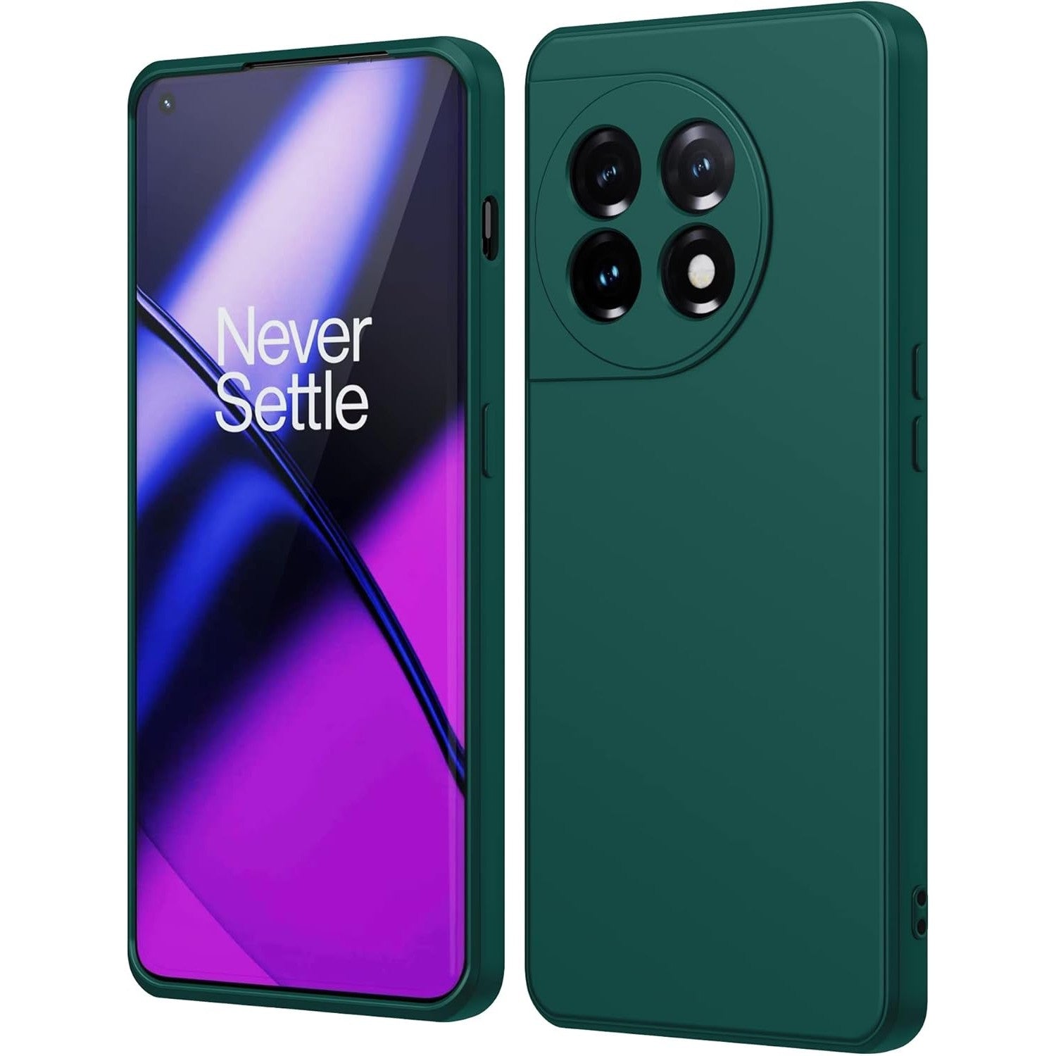 Husa de Protectie, Flippy, pentru OnePlus 11 5G, Liquid Silicone, cu Microfibra pe Interior, Protectie Antisoc, Compatibil Incarcare Wireless, Verde-0