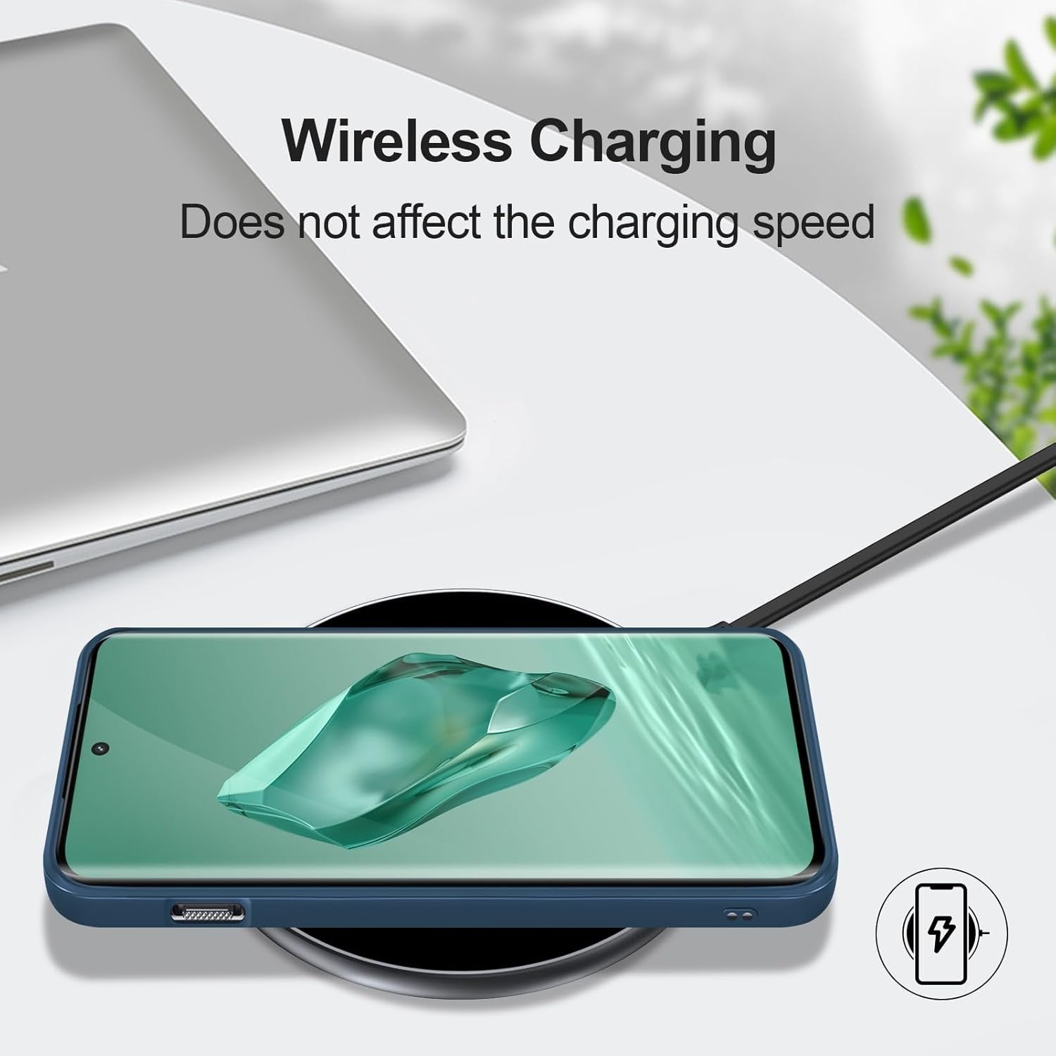 Husa de Protectie, Flippy, pentru OnePlus 12 5G, Liquid Silicone, cu Microfibra pe Interior, Protectie Antisoc, Compatibil Incarcare Wireless, Albastru-1