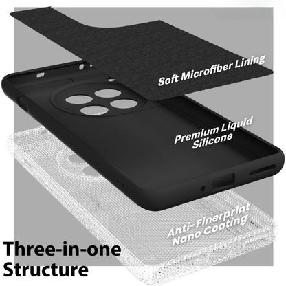 Husa de Protectie, Flippy, pentru OnePlus 12 5G, Liquid Silicone, cu Microfibra pe Interior, Protectie Antisoc, Compatibil Incarcare Wireless, Negru-1