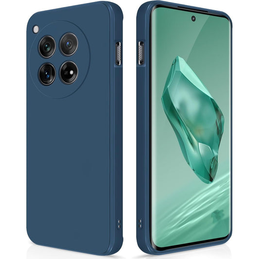 Husa de Protectie, Flippy, pentru OnePlus 12 5G, Liquid Silicone, cu Microfibra pe Interior, Protectie Antisoc, Compatibil Incarcare Wireless, Albastru-0