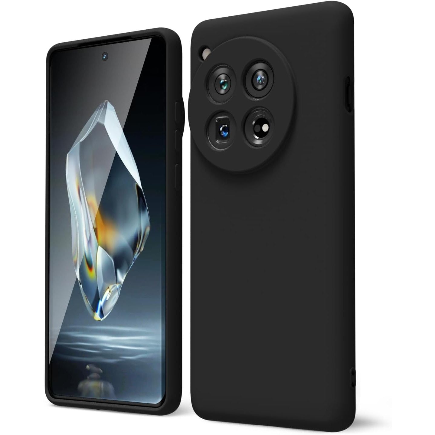 Husa de Protectie, Flippy, pentru OnePlus 12 5G, Liquid Silicone, cu Microfibra pe Interior, Protectie Antisoc, Compatibil Incarcare Wireless, Negru-0