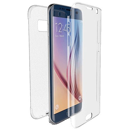 Husa de protectie Flippy® pentru Samsung A7 2017 Full Tpu 360 V2 Transparent cu margini albe-3