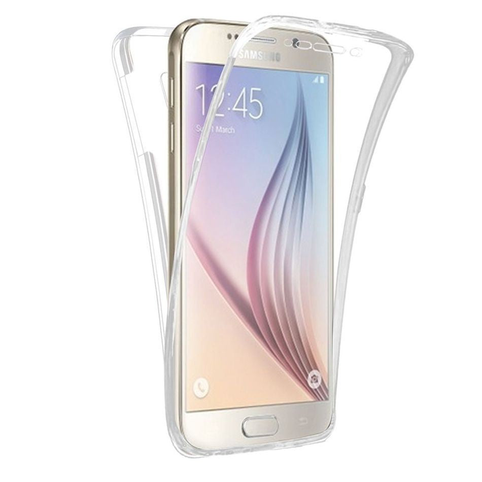 Husa de protectie Flippy® pentru Samsung A7 2017 Full Tpu 360 V2 Transparent cu margini albe-4
