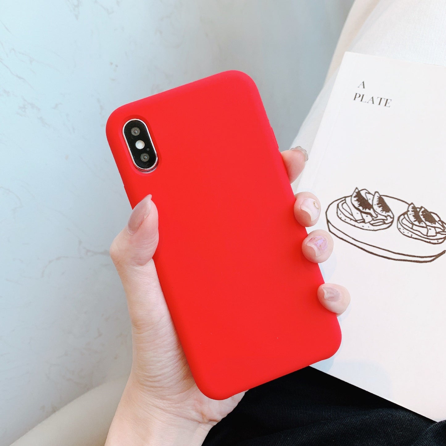 Husa de Protectie, Flippy, pentru Samsung Galaxy A15, Liquid Silicon, Rosu-0